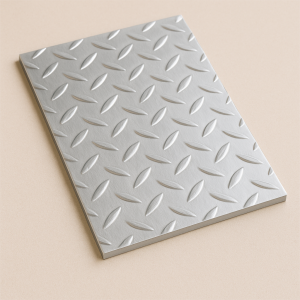 Алюминиевый рифленый лист чечевица 6х500х1000 мм АМцС в наличии в Новгороде